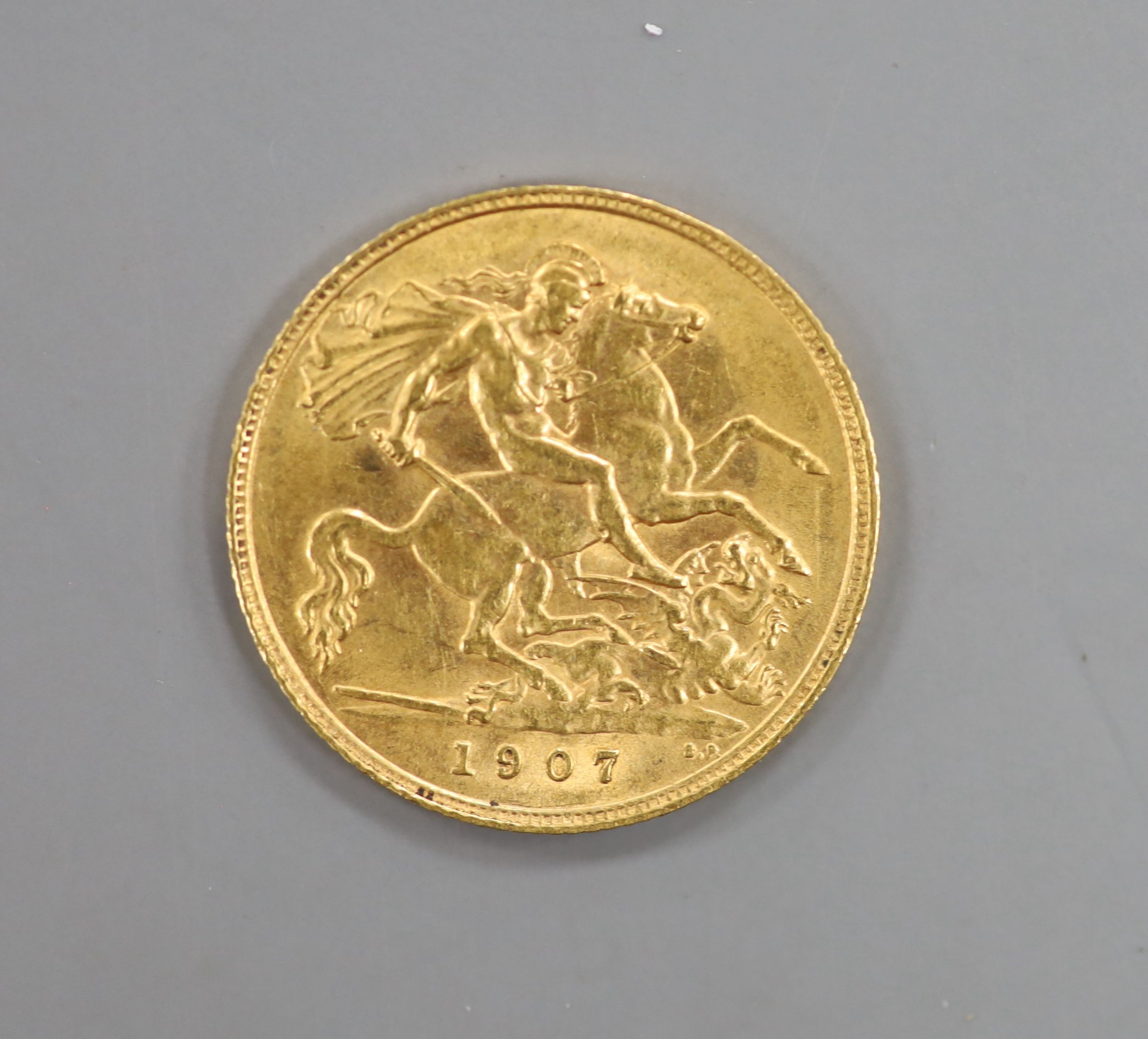 A 1907 gold half sovereign